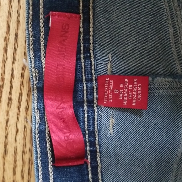 (8) Gloria Vanderbilt Petite Blue Denim Cotton Blend Ankle Jeans - Picture 3 of 10